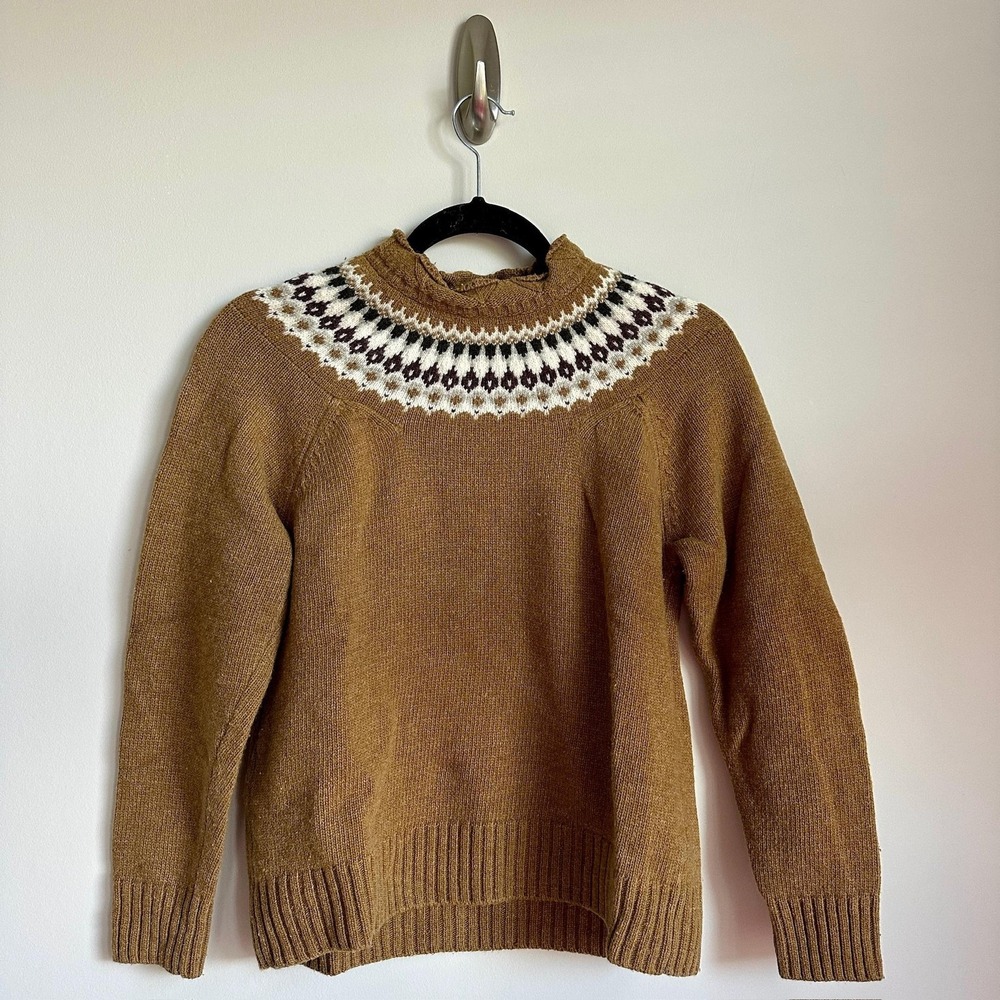 Sea New York Brown Fair Isle Turtleneck Sweater